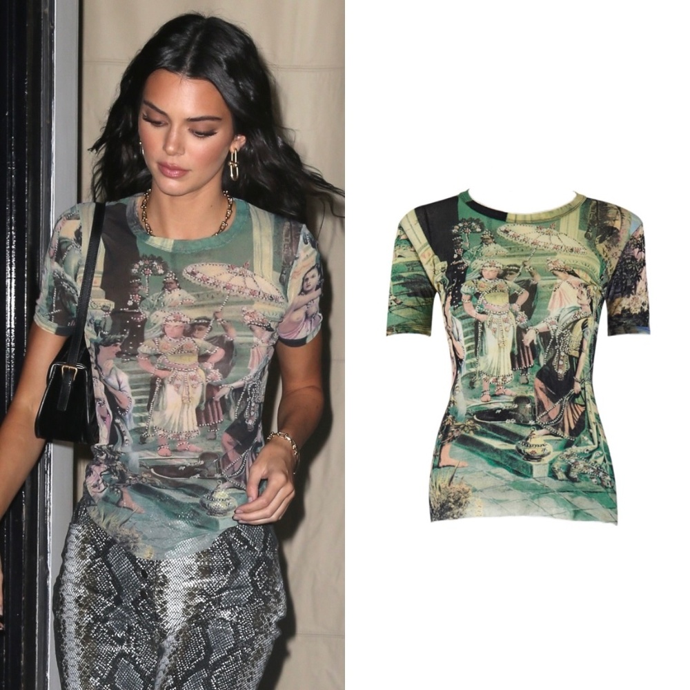 Jean Paul Gaultier S/S 1998 Frida Kahlo Sheer Mesh Top